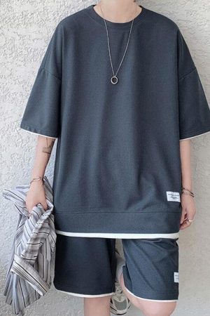 Stylish Work Outfits, Outfit Summer Ideas Soft Boy Sweatshirt & Sweatshorts Two Piece Set