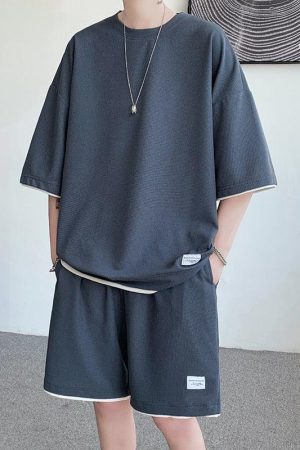 Stylish Work Outfits, Outfit Summer Ideas Soft Boy Sweatshirt & Sweatshorts Two Piece Set