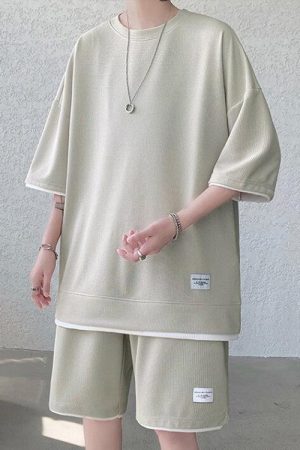 Stylish Work Outfits, Outfit Summer Ideas Soft Boy Sweatshirt & Sweatshorts Two Piece Set