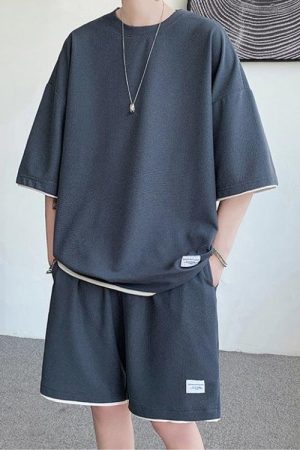 Stylish Work Outfits, Outfit Summer Ideas Soft Boy Sweatshirt & Sweatshorts Two Piece Set