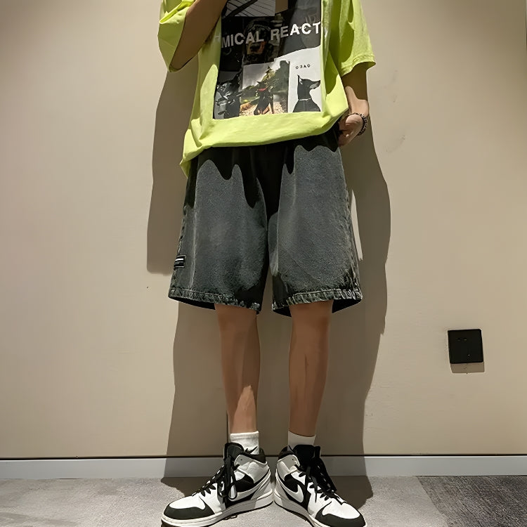 Stylish Work Outfits, Outfit Summer Ideas Soft Boy Wide Leg Wash Shorts