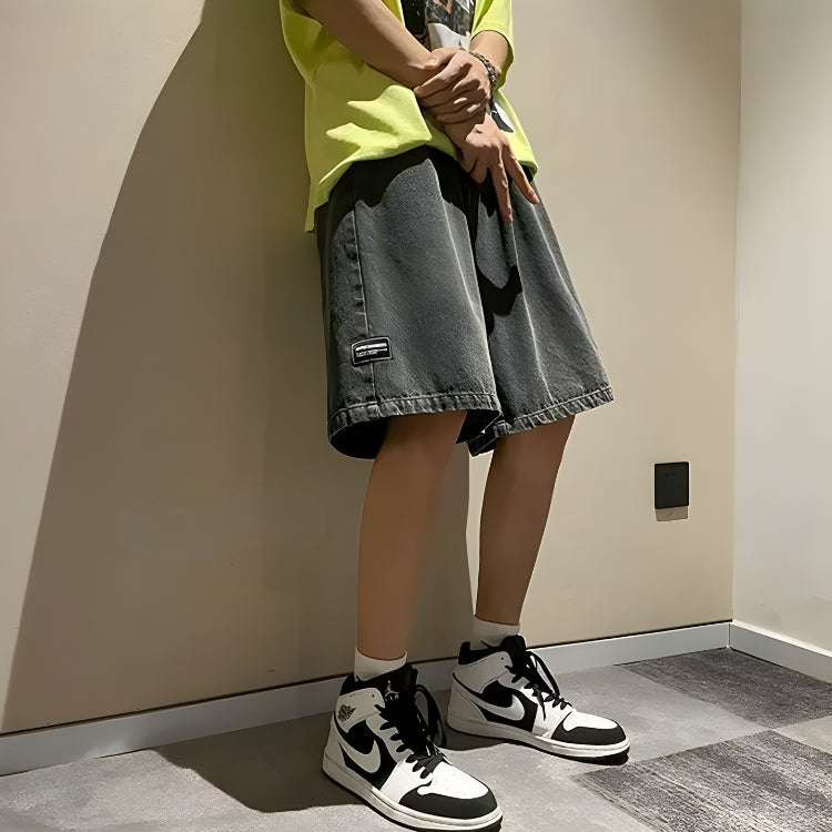 Stylish Work Outfits, Outfit Summer Ideas Soft Boy Wide Leg Wash Shorts