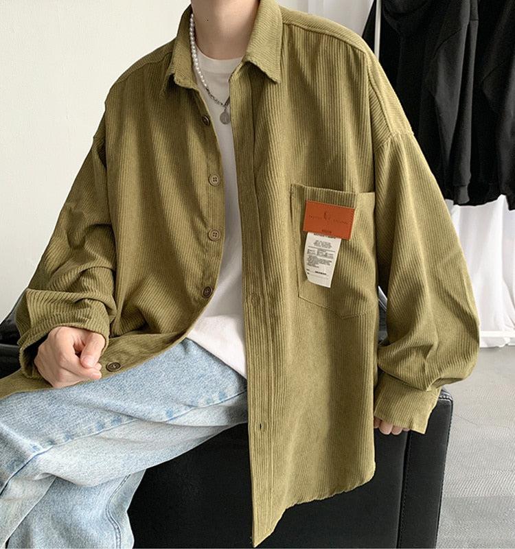 Stylish Work Outfits, Outfit Summer Ideas Soft Corduroy Casual Shirt