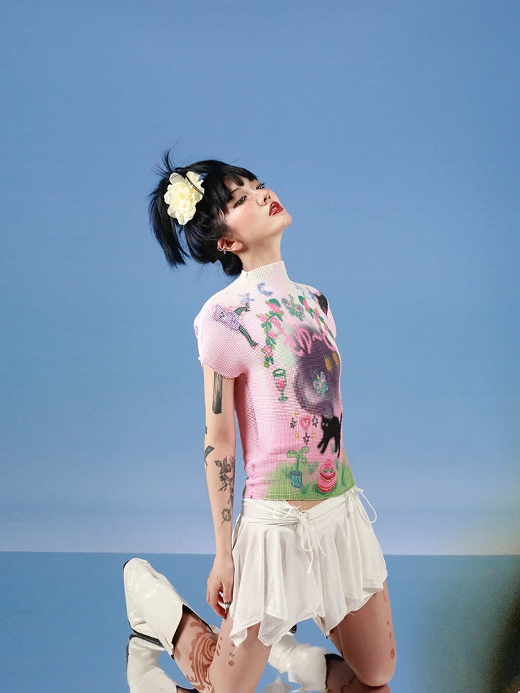 Stylish Work Outfits, Outfit Summer Ideas Soft Girl Black Cat Top Stylish Work Outfits, Outfit Summer Ideas Soft Girl Black Cat Top