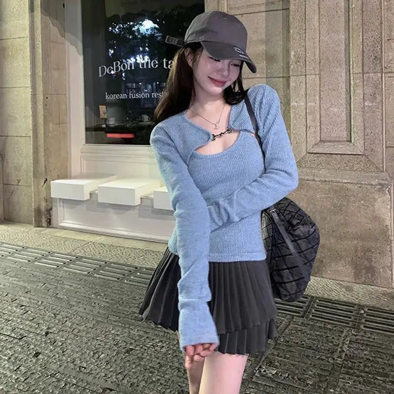 Stylish Work Outfits, Outfit Summer Ideas Soft Girl Corduroy Cardigan Vest Set Stylish Work Outfits, Outfit Summer Ideas Soft Girl Corduroy Cardigan Vest Set