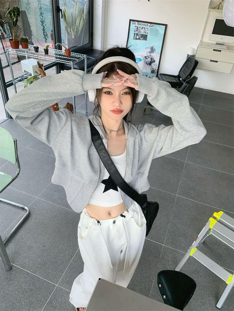 Stylish Work Outfits, Outfit Summer Ideas Soft Girl Cropped Hoodie