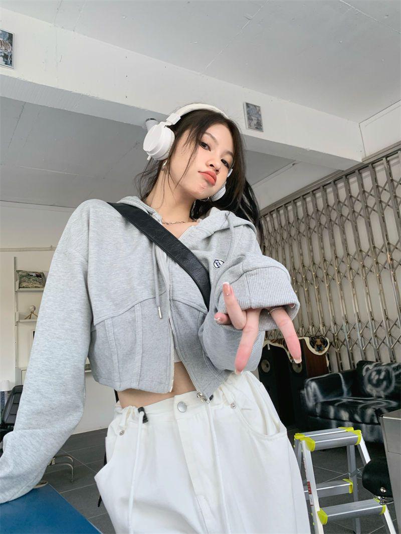 Stylish Work Outfits, Outfit Summer Ideas Soft Girl Cropped Hoodie