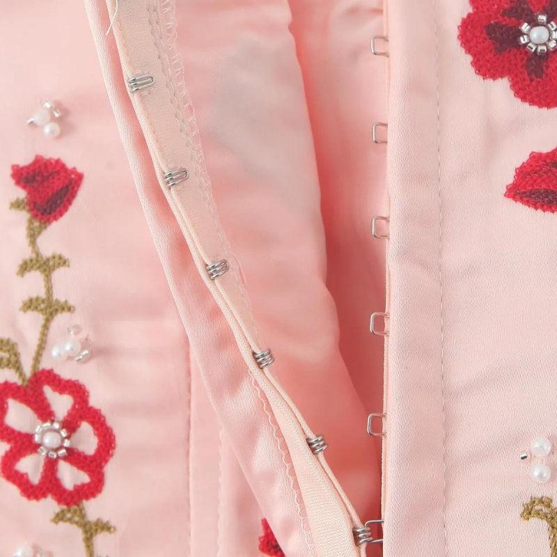 Stylish Work Outfits, Outfit Summer Ideas Soft Girl Embroidered Beaded Corset Top Stylish Work Outfits, Outfit Summer Ideas Soft Girl Embroidered Beaded Corset Top