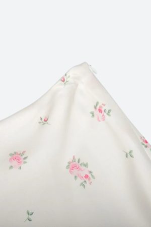 Stylish Work Outfits, Outfit Summer Ideas Soft Girl Floral Satin Midi Skirt