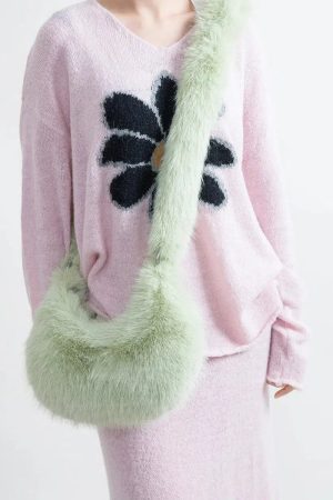 Stylish Work Outfits, Outfit Summer Ideas Soft Girl Fluffy Multifunctional Bag