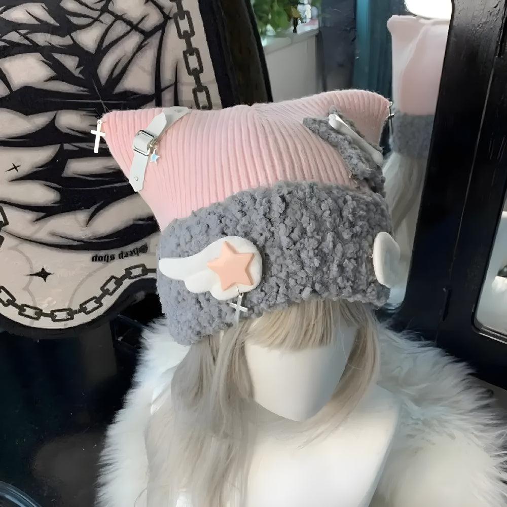 Stylish Work Outfits, Outfit Summer Ideas Soft Girl Kawaii Wings Knitted Beanie Stylish Work Outfits, Outfit Summer Ideas Soft Girl Kawaii Wings Knitted Beanie