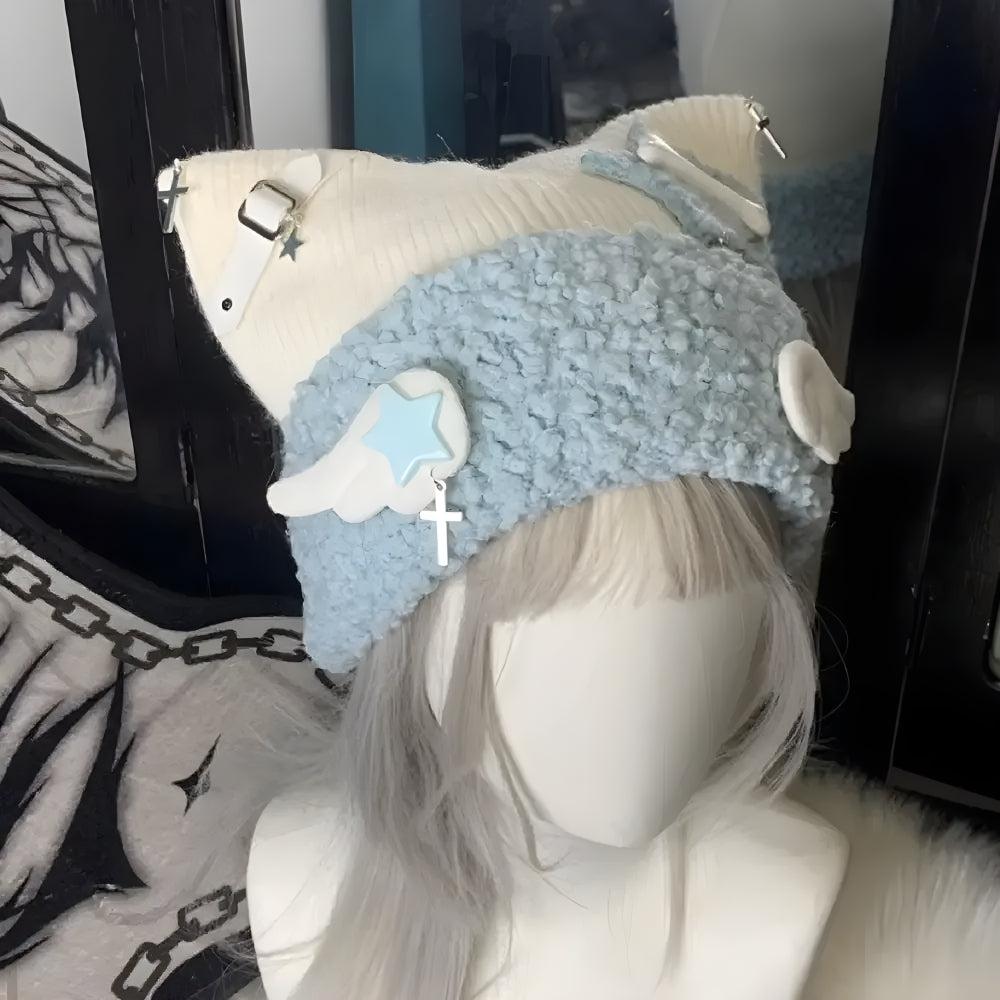 Stylish Work Outfits, Outfit Summer Ideas Soft Girl Kawaii Wings Knitted Beanie Stylish Work Outfits, Outfit Summer Ideas Soft Girl Kawaii Wings Knitted Beanie
