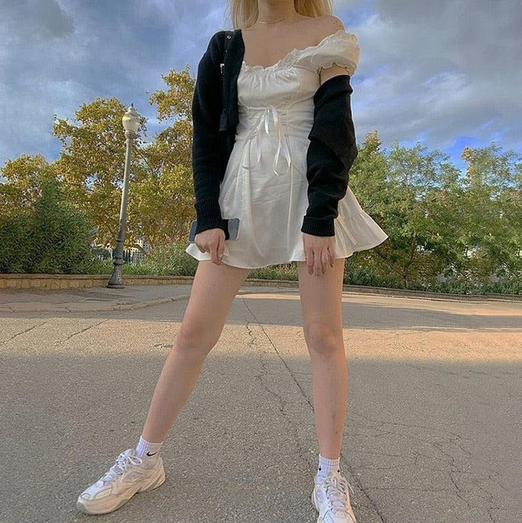 Stylish Work Outfits, Outfit Summer Ideas Soft Girl Lace Up Mini Dress Stylish Work Outfits, Outfit Summer Ideas Soft Girl Lace Up Mini Dress