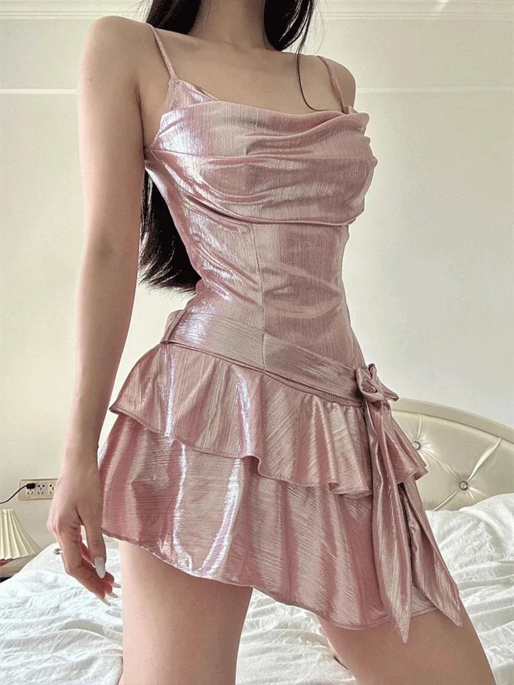 Stylish Work Outfits, Outfit Summer Ideas Soft Girl Metallic Mini Dress Stylish Work Outfits, Outfit Summer Ideas Soft Girl Metallic Mini Dress