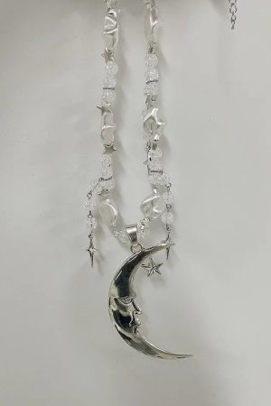 Stylish Work Outfits, Outfit Summer Ideas Soft Girl Moon & Stars Beaded Necklace