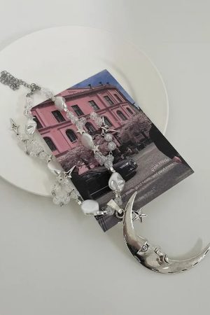 Stylish Work Outfits, Outfit Summer Ideas Soft Girl Moon & Stars Beaded Necklace