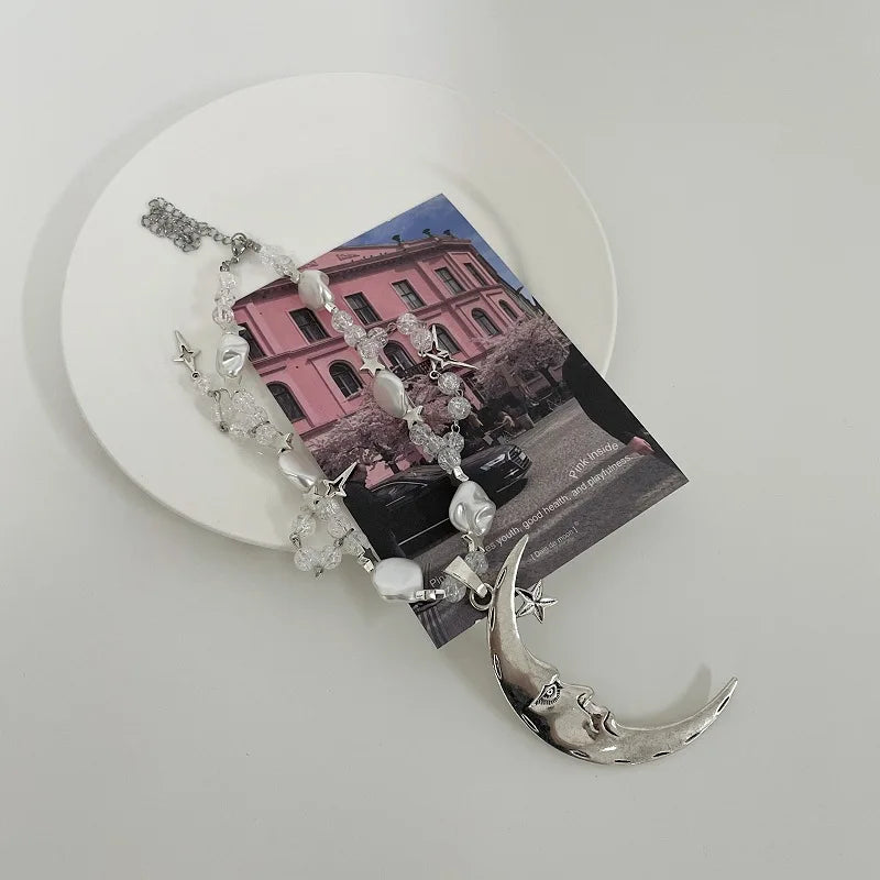 Stylish Work Outfits, Outfit Summer Ideas Soft Girl Moon & Stars Beaded Necklace Stylish Work Outfits, Outfit Summer Ideas Soft Girl Moon & Stars Beaded Necklace