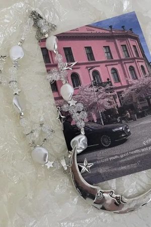Stylish Work Outfits, Outfit Summer Ideas Soft Girl Moon & Stars Beaded Necklace