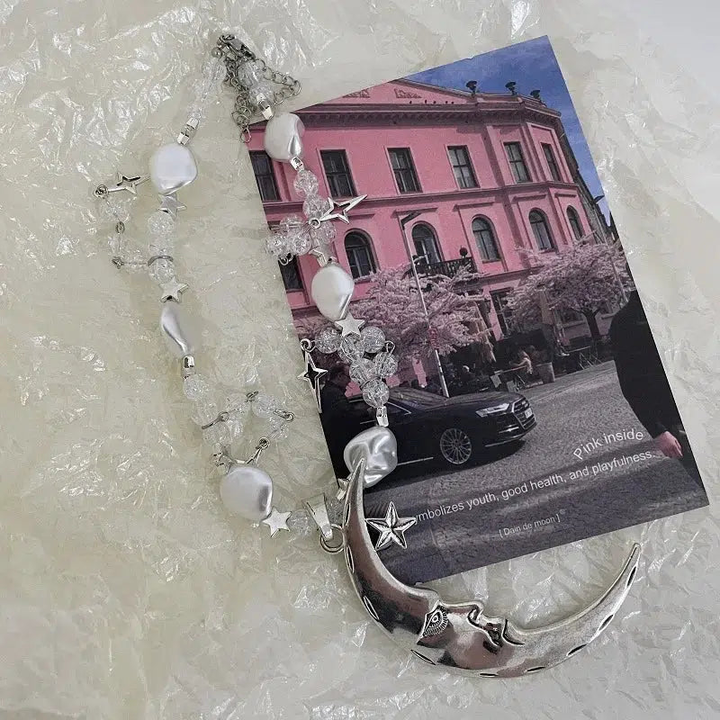 Stylish Work Outfits, Outfit Summer Ideas Soft Girl Moon & Stars Beaded Necklace Stylish Work Outfits, Outfit Summer Ideas Soft Girl Moon & Stars Beaded Necklace