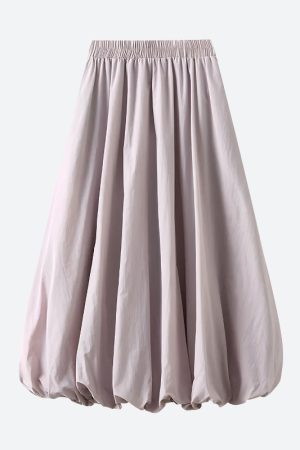 Stylish Work Outfits, Outfit Summer Ideas Soft Girl Pastel Bubble Midi Skirt