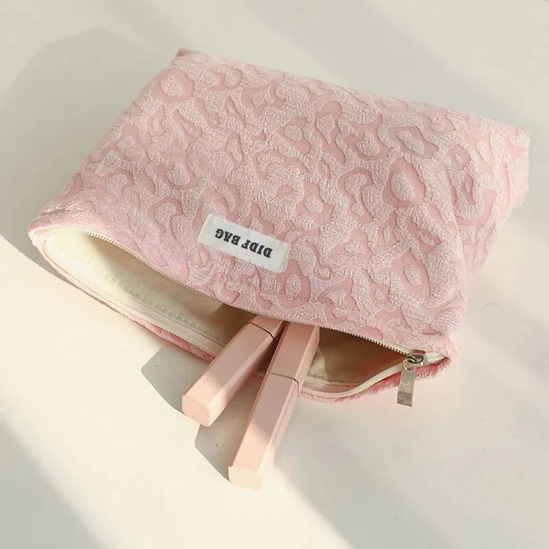 Stylish Work Outfits, Outfit Summer Ideas Soft Girl Pink Leopard Makeup Bag