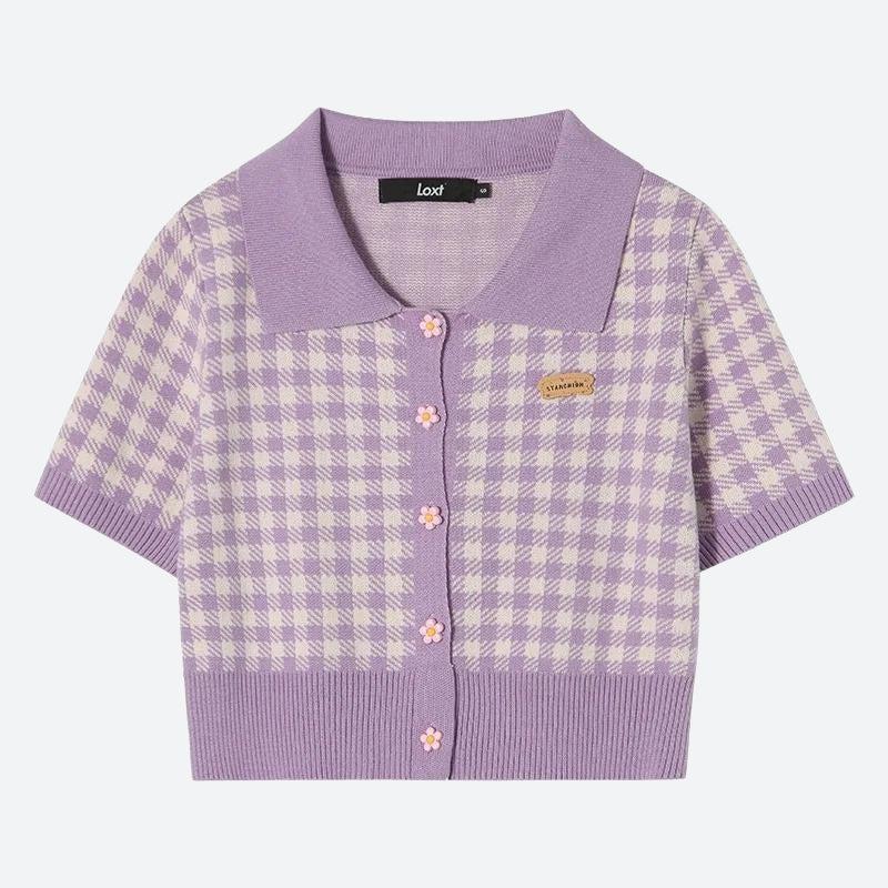 Stylish Work Outfits, Outfit Summer Ideas Soft Girl Plaid Crop Cardigan Stylish Work Outfits, Outfit Summer Ideas Soft Girl Plaid Crop Cardigan