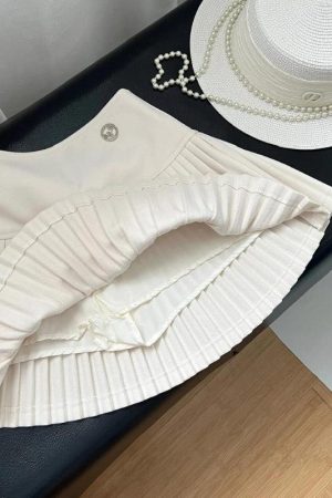 Stylish Work Outfits, Outfit Summer Ideas Soft Girl Pleated High Rise Mini Skort