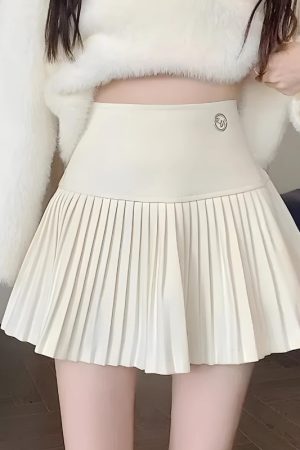 Stylish Work Outfits, Outfit Summer Ideas Soft Girl Pleated High Rise Mini Skort