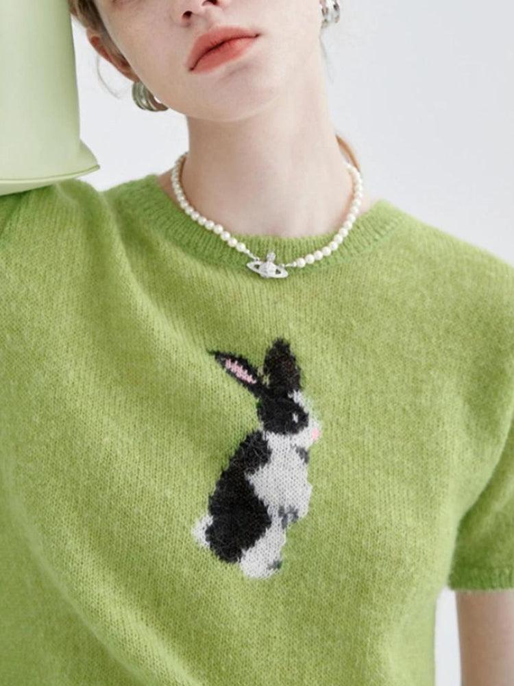 Stylish Work Outfits, Outfit Summer Ideas Soft Girl Rabbit Knitted Top