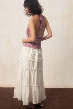 Stylish Work Outfits, Outfit Summer Ideas Soft Girl Rose Halter Top