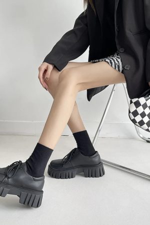 Stylish Work Outfits, Outfit Summer Ideas Soft Grunge Chunky Platform Oxford Shoes