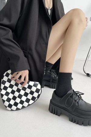 Stylish Work Outfits, Outfit Summer Ideas Soft Grunge Chunky Platform Oxford Shoes