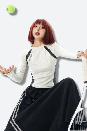 Stylish Work Outfits, Outfit Summer Ideas Sportswear Long Sleeve Top