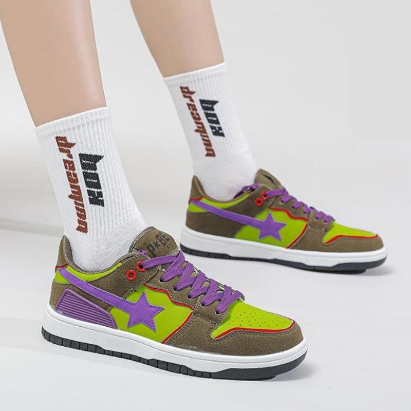 Stylish Work Outfits, Outfit Summer Ideas Star Embroidered Multicolor Sneakers Stylish Work Outfits, Outfit Summer Ideas Star Embroidered Multicolor Sneakers