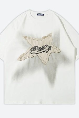 Stylish Work Outfits, Outfit Summer Ideas Star Patch Tee