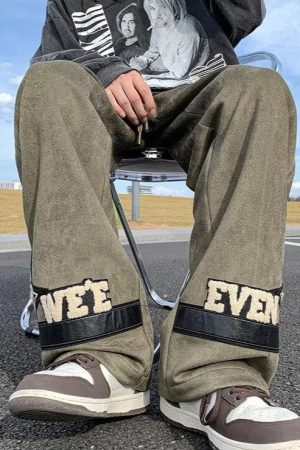 Stylish Work Outfits, Outfit Summer Ideas Star Patchwork Wide Leg Sweatpants