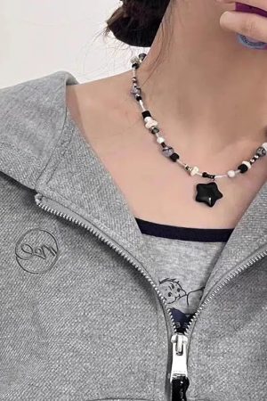 Stylish Work Outfits, Outfit Summer Ideas Star Pendant Beaded Necklace