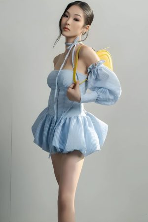 Stylish Work Outfits, Outfit Summer Ideas Strapless Bubble Mini Dress