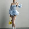 Stylish Work Outfits, Outfit Summer Ideas Strapless Bubble Mini Dress