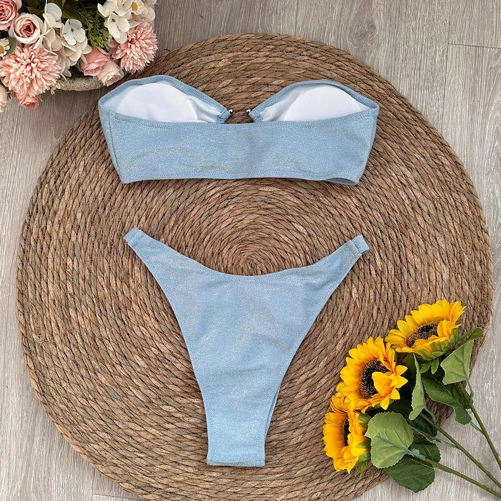Stylish Work Outfits, Outfit Summer Ideas Strapless Pierced Bikini Set Stylish Work Outfits, Outfit Summer Ideas Strapless Pierced Bikini Set