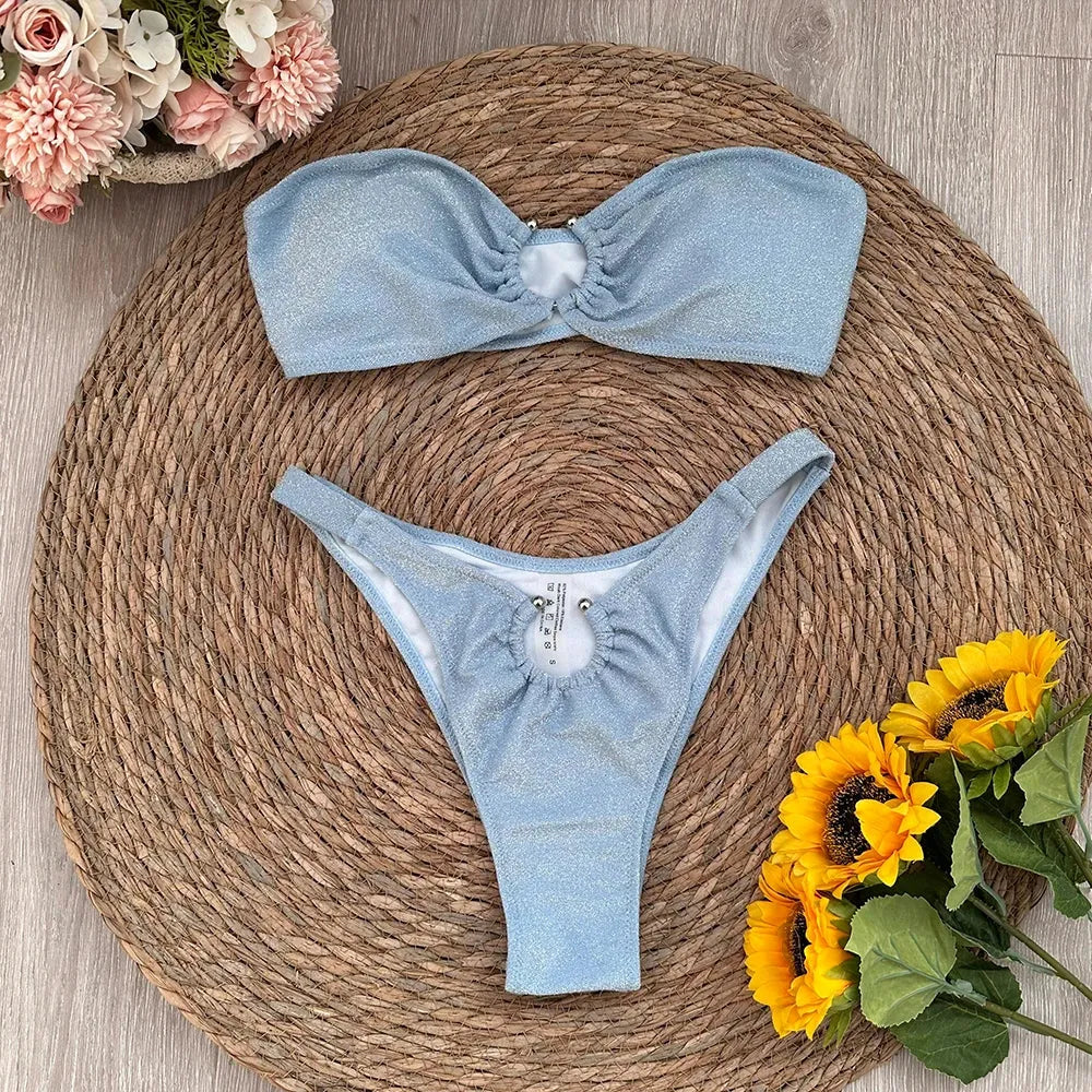 Stylish Work Outfits, Outfit Summer Ideas Strapless Pierced Bikini Set Stylish Work Outfits, Outfit Summer Ideas Strapless Pierced Bikini Set