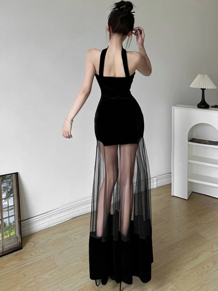 Stylish Work Outfits, Outfit Summer Ideas Strapless Sheer Maxi Dress