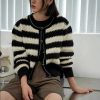 Stylish Work Outfits, Outfit Summer Ideas Striped Button Up Cardigan