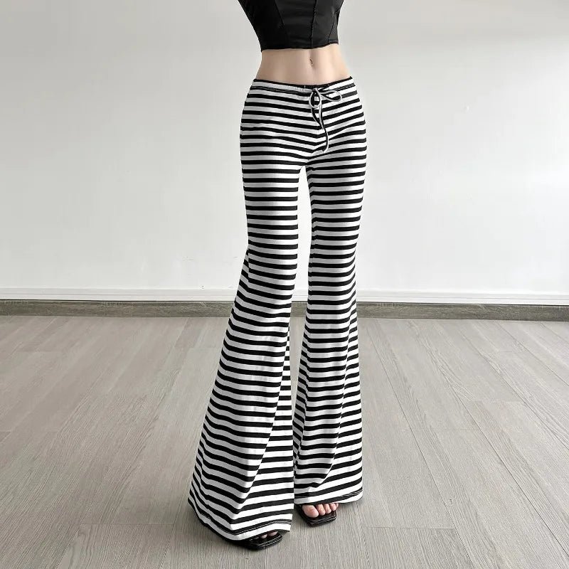 Stylish Work Outfits, Outfit Summer Ideas Striped Flare Sweatpants