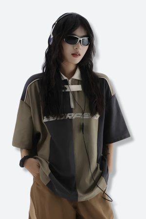 Stylish Work Outfits, Outfit Summer Ideas Striped Half Zip-Up Jersey Top