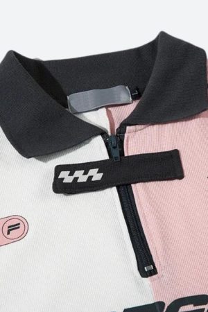 Stylish Work Outfits, Outfit Summer Ideas Striped Half Zip-Up Jersey Top