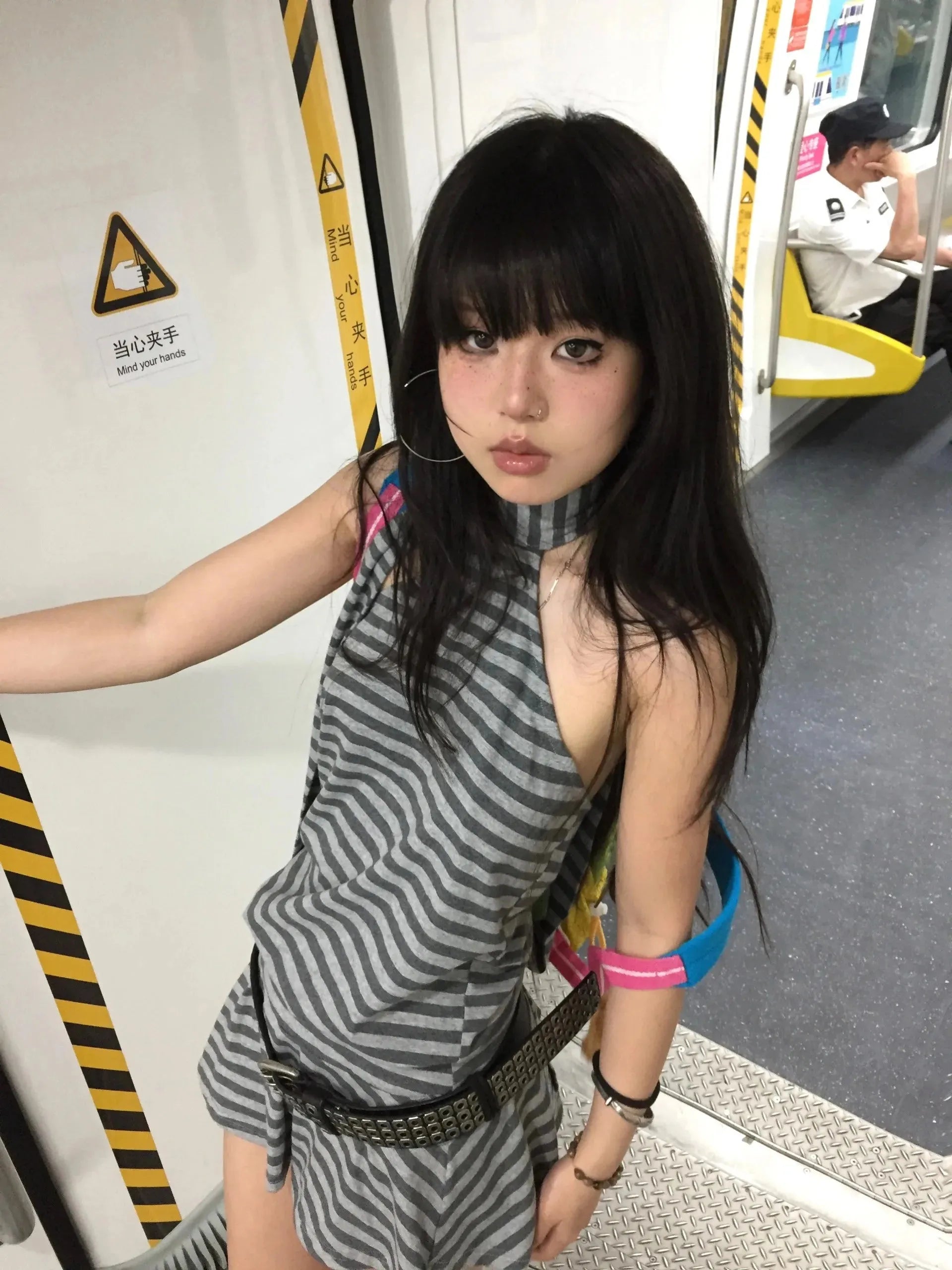 Stylish Work Outfits, Outfit Summer Ideas Striped Halter Neck Mini Dress Stylish Work Outfits, Outfit Summer Ideas Striped Halter Neck Mini Dress