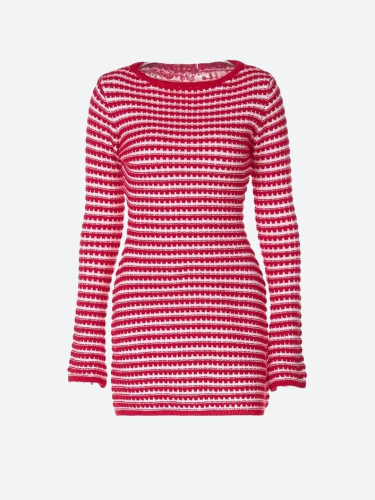 Stylish Work Outfits, Outfit Summer Ideas Striped Knitted Mini Dress Stylish Work Outfits, Outfit Summer Ideas Striped Knitted Mini Dress
