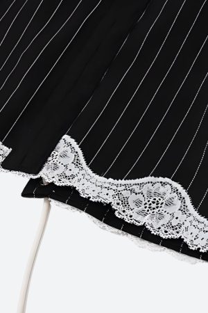 Stylish Work Outfits, Outfit Summer Ideas Striped Lace Trim Corset Top