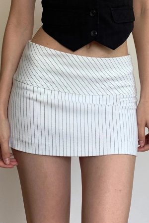 Stylish Work Outfits, Outfit Summer Ideas Striped Office Mini Skirt
